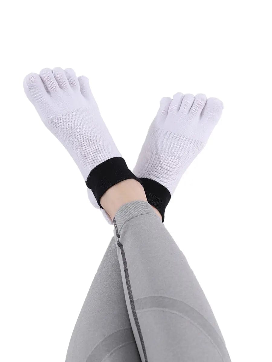 Cotton Low Cut Five Finger Socks for Women, white