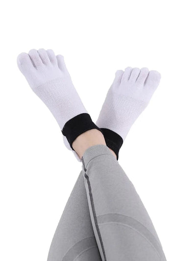 Cotton Low Cut Five Finger Socks for Women, white