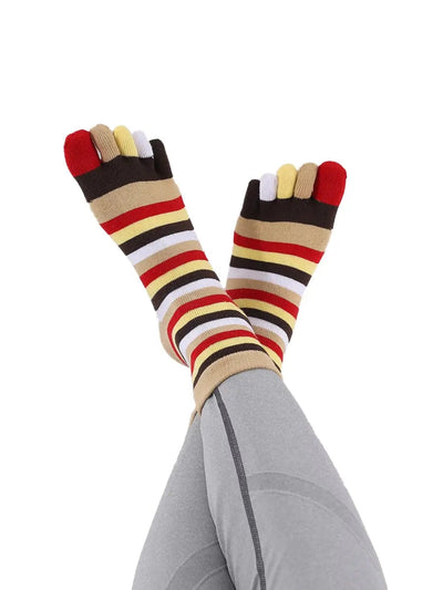 Premium-"6 pairs"-Women's Five -toe Socks Organic Cotton