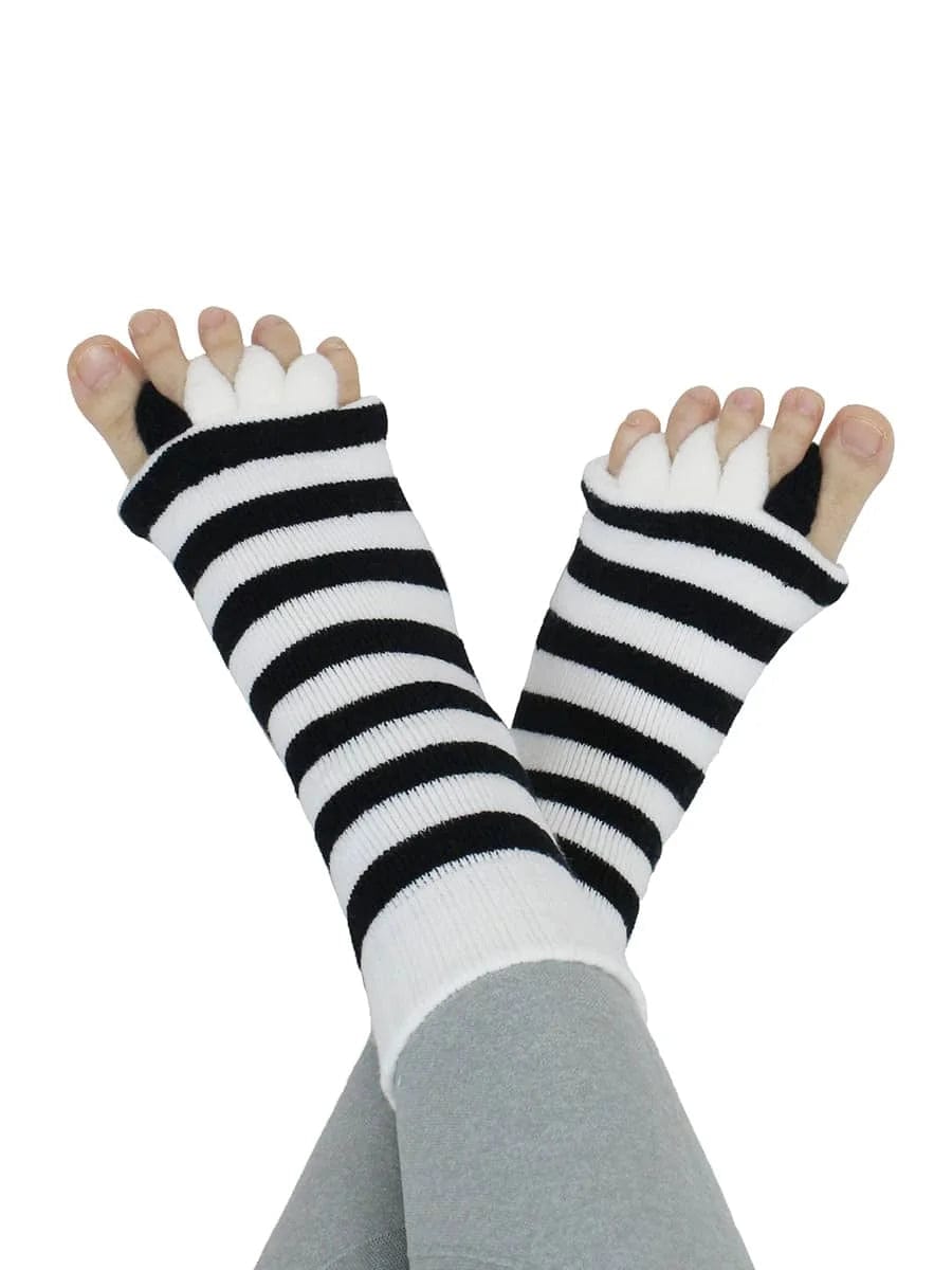 5 pairs- Unisex Foot Alignment Toe Separators Socks, Stripe