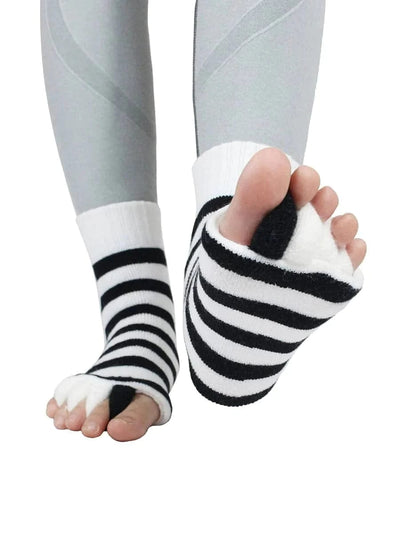 5 Pack- Unisex Foot Alignment Toe Separators Socks(Women US size: 6-11; Men US size: 7-11.5)
