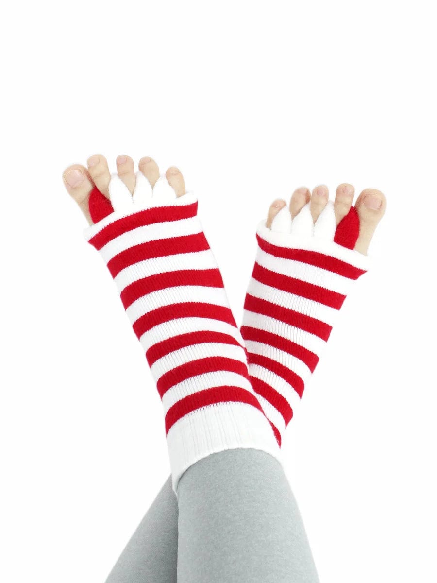5 pairs- Unisex Foot Alignment Toe Separators Socks, Stripe