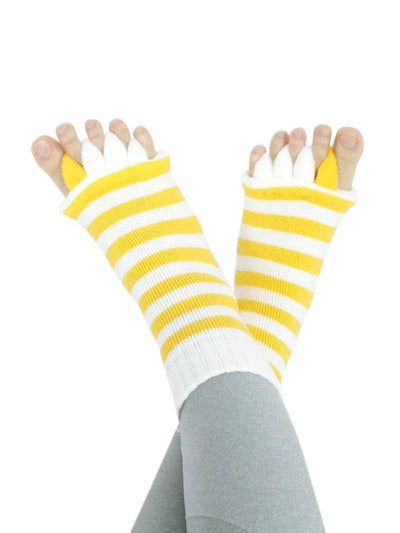 5 Pack- Unisex Foot Alignment Toe Separators Socks(Women US size: 6-11; Men US size: 7-11.5)