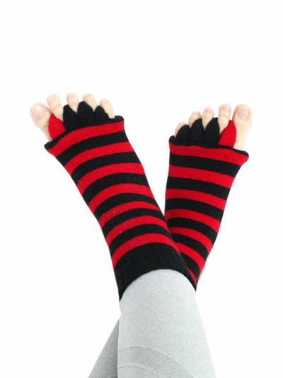 5 Pack- Unisex Foot Alignment Toe Separators Socks, Stripe