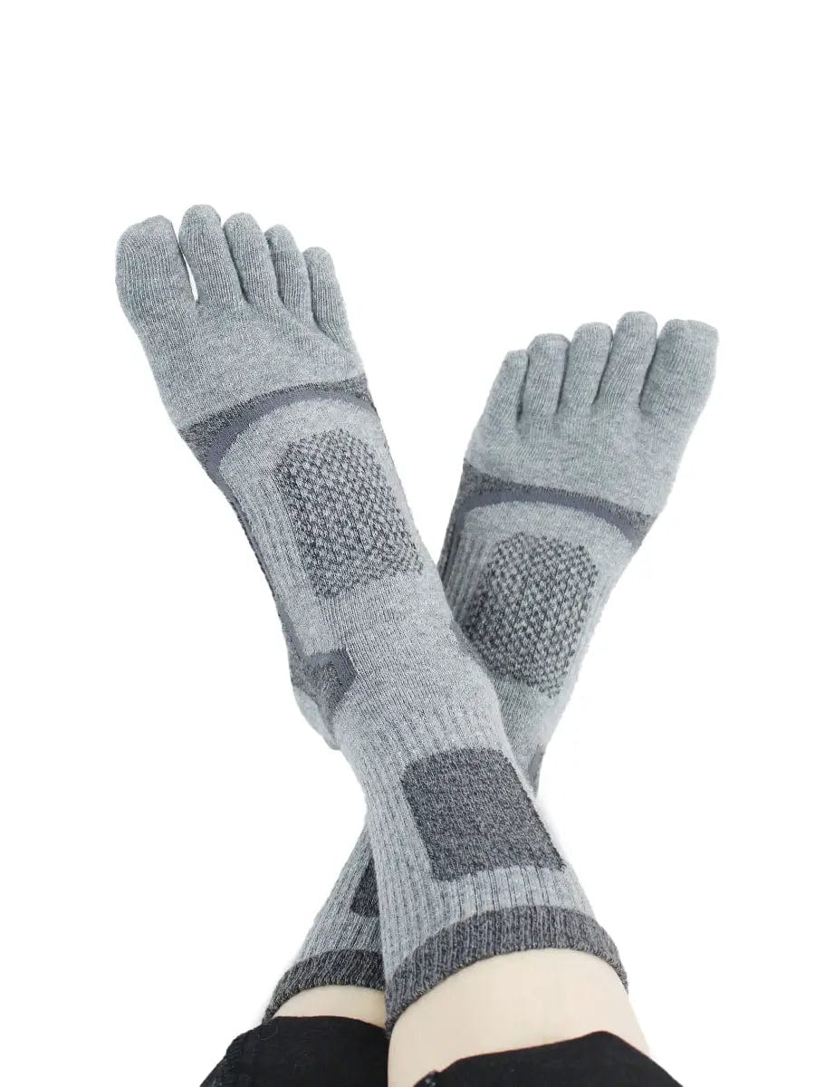 6 pairs-Men's five finger cotton toe socks high cut